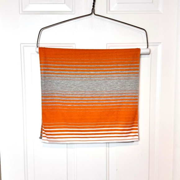 Big Orange Infinity Scarf Orange White Gray - Picture 1 of 5